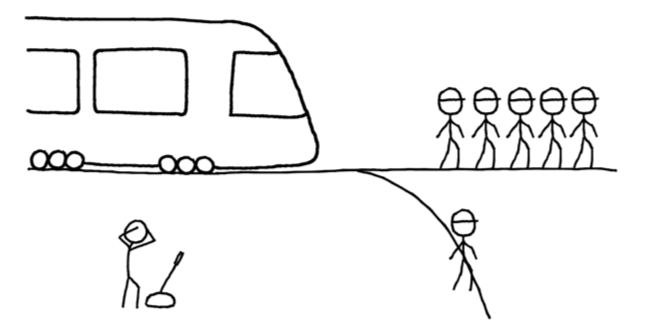 People on train tracks