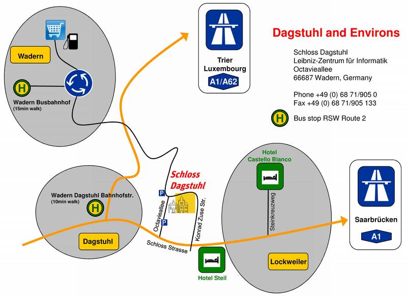 Map of surroundings of Schloss Dagstuhl