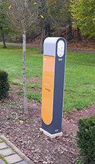 charging stetion by energis, grey and orange