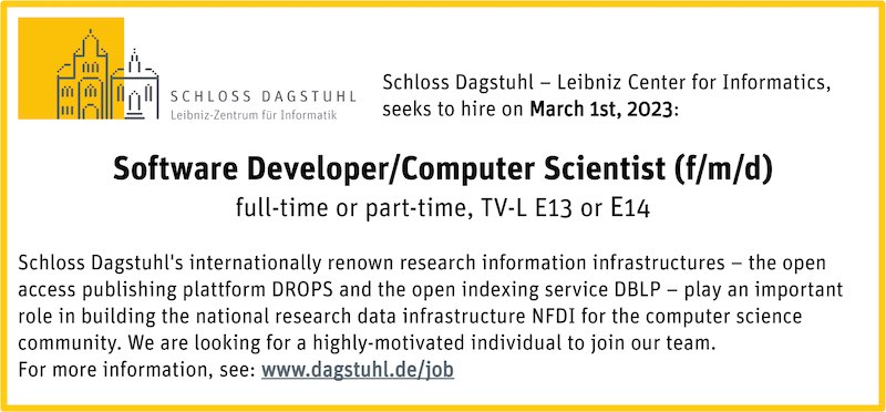 Article Image: Software Developer/Computer Scientist (f/m/d), full-time or part-time, TV-L E13 or E14