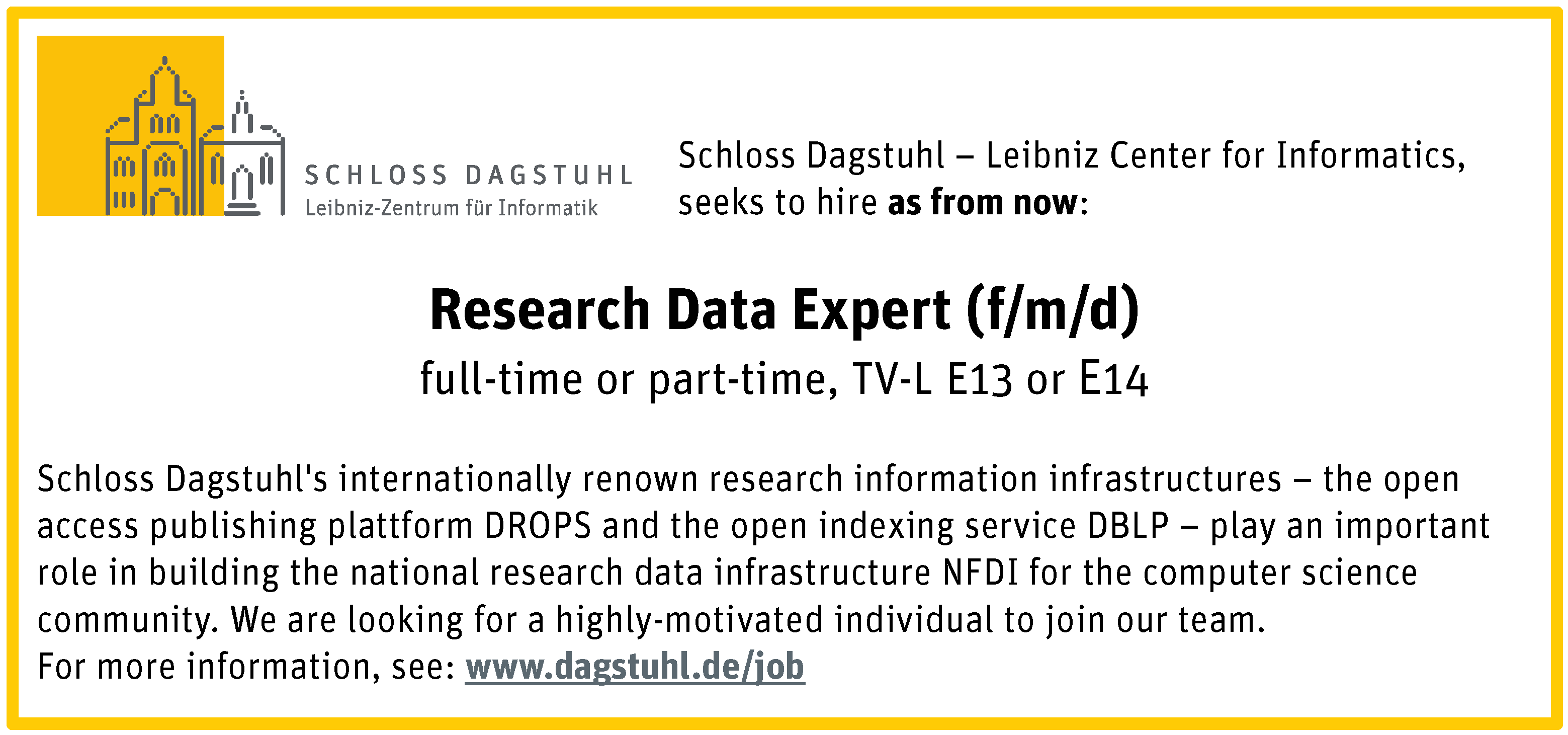 Article Image: Research Data Expert (f/m/d), full-time or part-time, TV-L E13 or E14