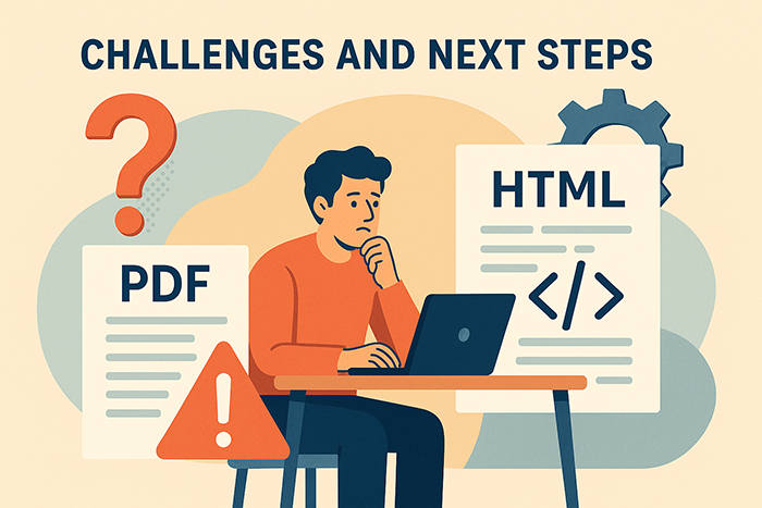 abstract image illustrating the challenges of the conversion from pdf to html